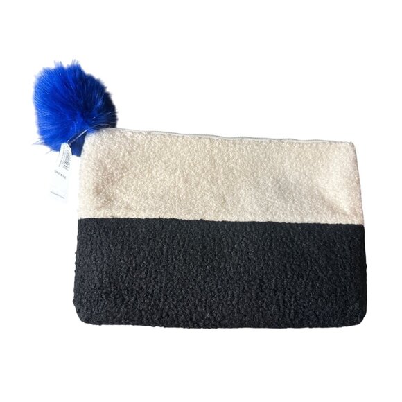 Old Navy Two-Tone Patchwork Sherpa Clutch Purse for Women - Picture 1 of 4